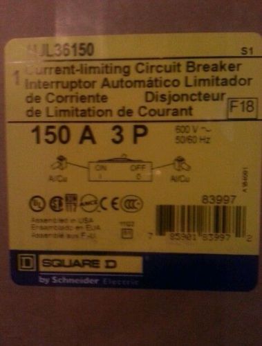 Square d hjl36150 150a 3 phase circuit breaker for sale