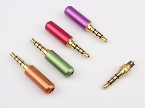New 4 X 3.5mm 4 Pole Male Repair Earphones Jack Plug Connector Audio Soldering