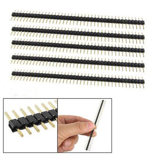 5pcs 1x40 pin 2.54 mm angle single row pin header strip xmas gift for sale