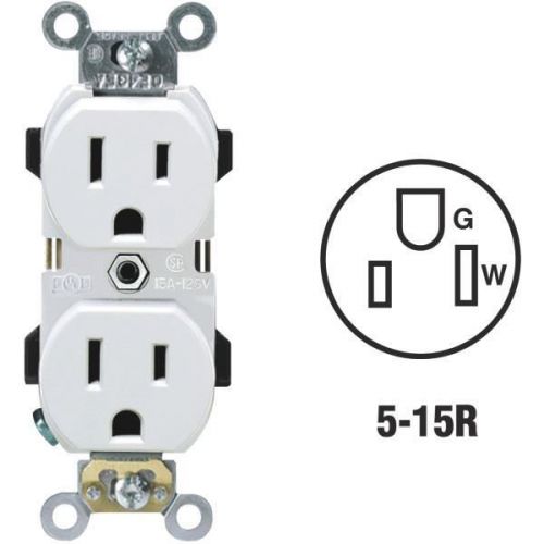 Leviton r52-05252-0ws industrial grade grounded duplex outlet-wht duplex outlet for sale
