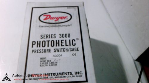 DWYER A3004 SERIES A3000 PHOTOHELIC PRESSURE SWITCH/GAGES, NEW