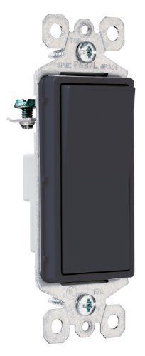 Pass and Seymour TM870BKCC10 Decorator Switch  Single Pole  15-Amp 120/277-Volt