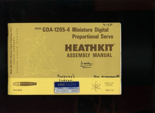 Heathkit Assembly Manual GDA-1205-4 Miniature Digital Proportional Servo
