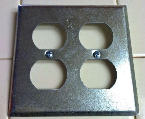 4&#034; Hubble Raco 2 Gang Duplex Device Steel Wall Plate Box Cover ~ 873