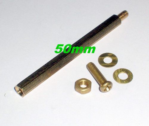 20, 50mm brass standoff pcb board spacing male female 20 bolts 20 nut 40 washer for sale