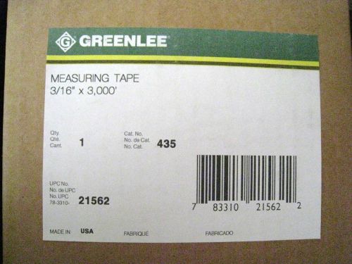 NIB GREENLEE 435 Measuring Tape, Conduit, 3000&#039; x  3/16&#034;