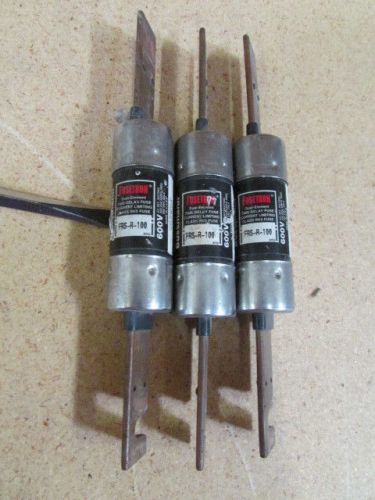 Three - Fusetron Fuse FRS-R 100 Amp 600 Volt, Class RK5 FRSR100