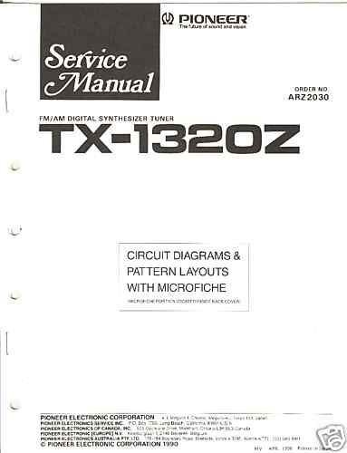 PIONEER SERVICE MANUAL TX-1320Z W/MICROFICHE FREE US SH