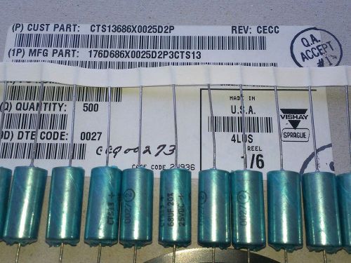 [10 pcs] 68uf/25v cts13 axial tantalum capacitors vishay-sprague for sale
