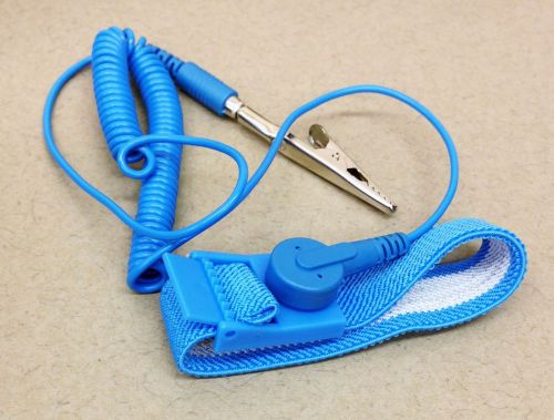 New blue antistatic anti static esd adjustable wrist strap band grounding wire for sale