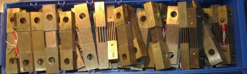 Large group of Brass electrical shunts 400 amp 50mV 68 pieces