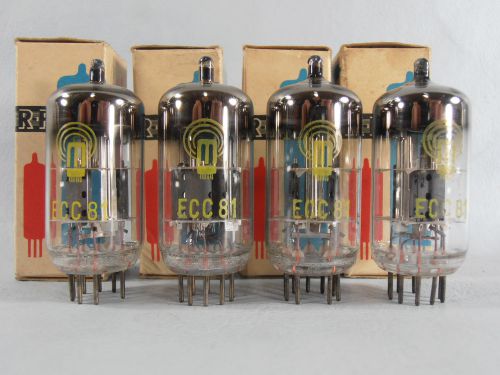 4 x RFT ECC81 Vintage Vacuum Double TriodeTubes // NOS !! SAME CODE