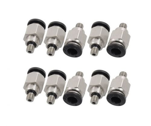 10 pcs 5mm male thread 6mm push in joint pneumatic connector quick fittings for sale