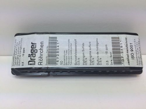 (10) sealed new! drager short term tubes 6728041 hydrogen sulfide 0,5%/a for sale