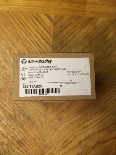 New Allen Bradley Overload Relay 193-T1AB25 Series A
