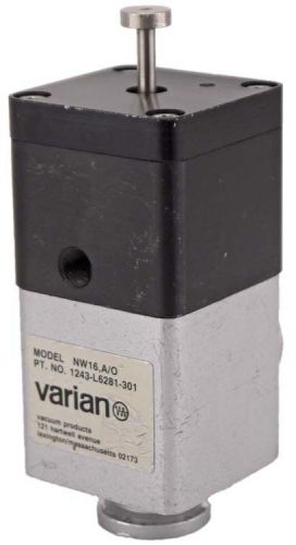 Varian nw16 a/o air-operated right-angle aluminum block valve 1243-l6281-301 for sale
