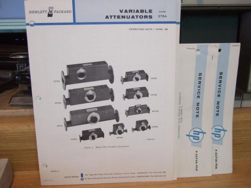 HP 375A Variable Attenutor Series Operating note