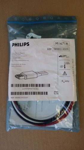 M1671A or 989803145091 Philips Cable 3 Leadset, Grabber, AAMI, ICU, 1/BG