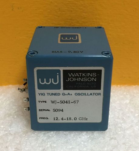 Watkins Johnson WJ-5041-67 12.4 to 18 GHz, SMA YIG Oscillator, HP pn 0960-0387-1