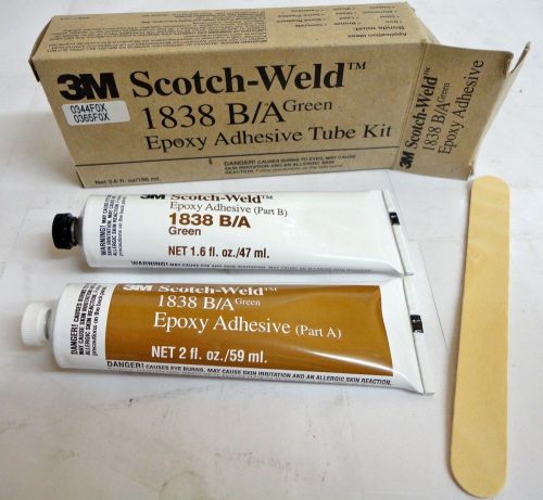 New 3m scotch weld 1838 b/a 2 part epoxy adhesive tube kit 3.6 fl. oz. for sale