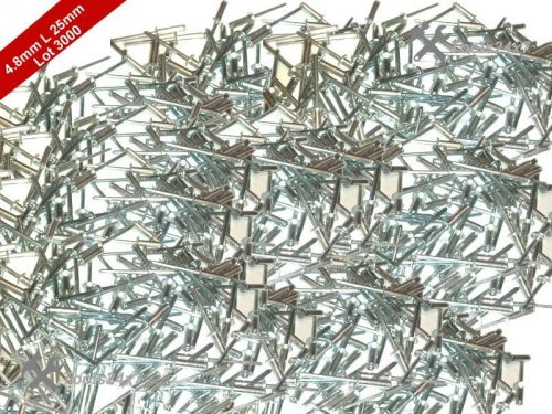 Lot of 3000 4.8mm dia x 25mm standard open dome new aluminum blind pop rivets for sale