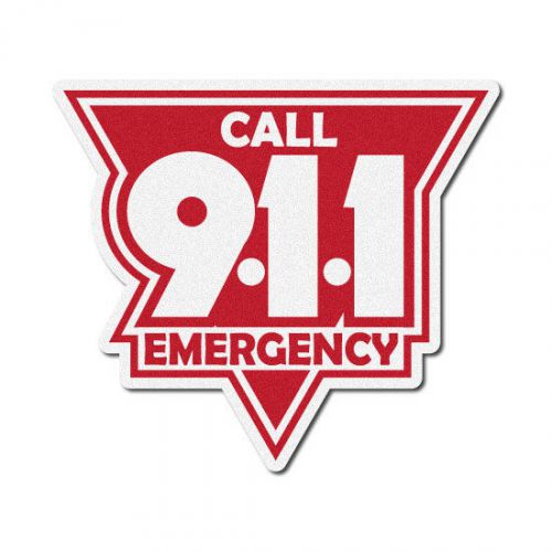 EMERGENCY DIAL 911 Reflective Truck Car Vehicle Decal 8&#034; - Red and White