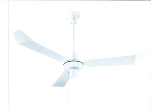 2- 56&#034; commercial INDA563S3L PULL CHAIN ceiling fans, white, 120v, 25500 cfm
