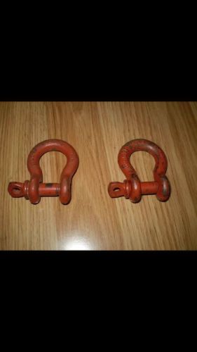Pair of WLL 2T SCREW PIN ANCHOR SHACKLES 2 TON 7/16&#034;-11mm Clevis Repair Link