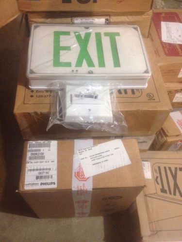 SET OF 2 PHILIPS CHLORIDE 120/277VAC ER60MLD1GW EXIT SIGN NEW IN BOX