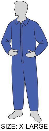 Size Extra Large Blue Pp Coverall With Elastic Wrists &amp; Ankles