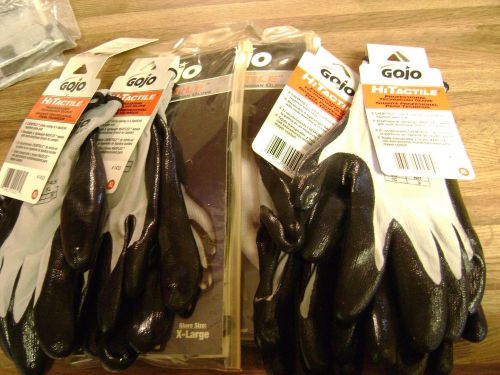 Gojo hitactile professional technician gloves  #1433 size xl lot of 6 nwt for sale