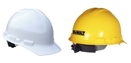 Dewalt hard hat cap style 6 point ratchet suspension white or yellow safety gear for sale