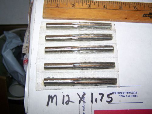 Machinist tools machine taps, metric taps, m12 x 1.75 new old stock taps, {5} for sale