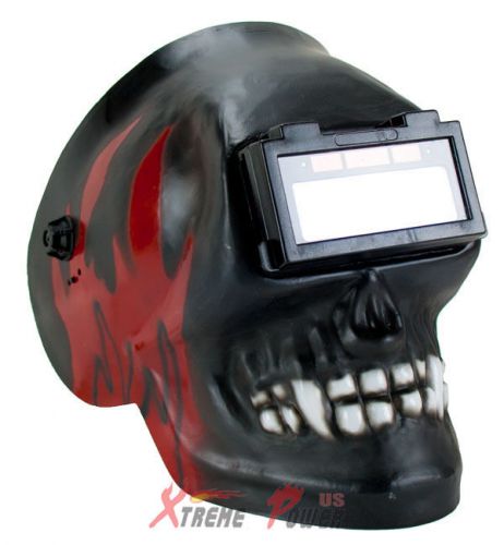 X5065 xtreme black skull shape mig tig arc solar welding helmet welding mask for sale