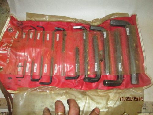 Machinist tools lathe mill vaco hex key allen key set in case for sale
