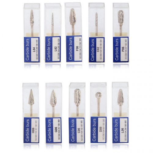 10 steel carbide dental lab burs lab burs tooth drill fit marathon polisher for sale