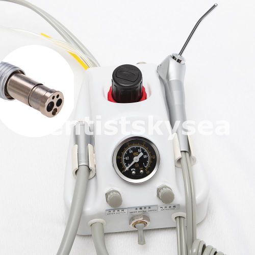 Dental Portable Turbine Unit for Air Compressor 4 Hole Handpiece Tube &amp; Syringe