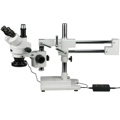 3.5x-90x trinocular stereo microscope with 144-led ring light for sale
