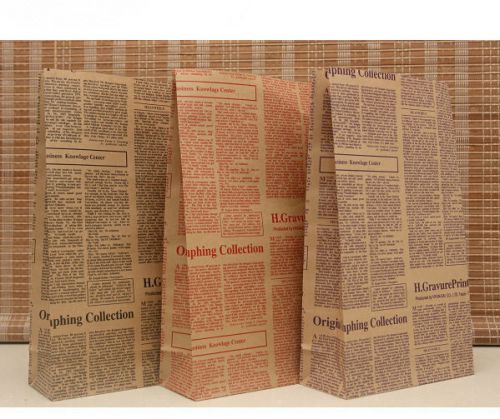 50X Kraft Paper Bags Craft Alphabet Printed Wedding Party Gift Bags Paper Sack