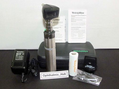 Welch Allyn 3.5v Otoscope Ophthalmoscope with Ni-Cad in Case # 97220-C, HLS EHS