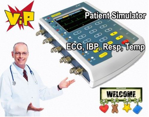 Touch screen portable multi-parameter ecg patient simulator ecg nibp,ibp temp for sale