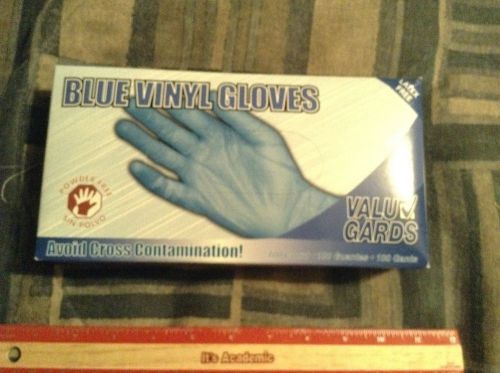 Valu Gards Large Powder Free Blue Vinyl Gloves Box of 100 Latex Free HACCP Compl