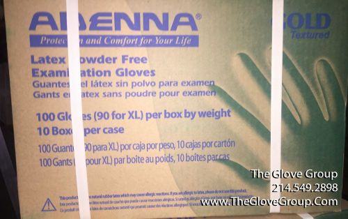Adenna Gold Latex Powder Free Gloves, Extra Large, GLD268, 10 bxs/1case
