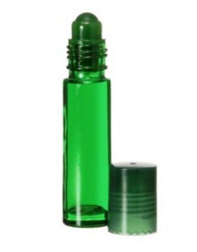 1/3 oz. glass perfume oil roll-on bottles - green (144 roll-on bottles) 1 gross for sale