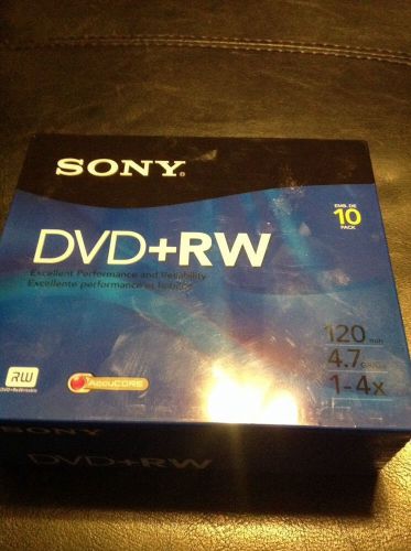 Sony DVD Rewritable Media - DVD+RW -4x -4.70 GB -10 Pack -120mm2 Hour
