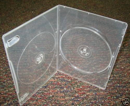 200 ultra slim 4mm clear double dvd case box  bsl2 for sale