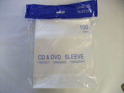 100 Vinyl Clear CD DVD Sleeve with Adhesive (Thickness 12C)