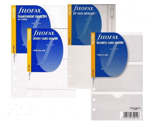 Filofax a6 personal einlage - klarsichthulle visitenkarten kreditkarten zip lock for sale