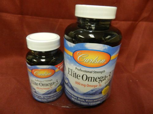 Carlson Labs Elite Omega-3 Gems 1250 mg 120 gels EXP 06/17 - 07/17 -KC8