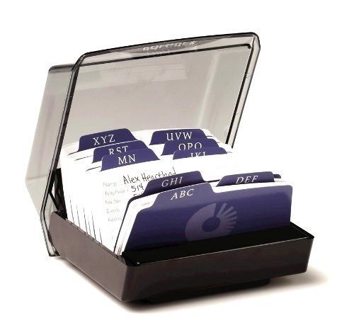 NEW Rolodex Covered Petite Card File with Ruled Cards and Index Tabs